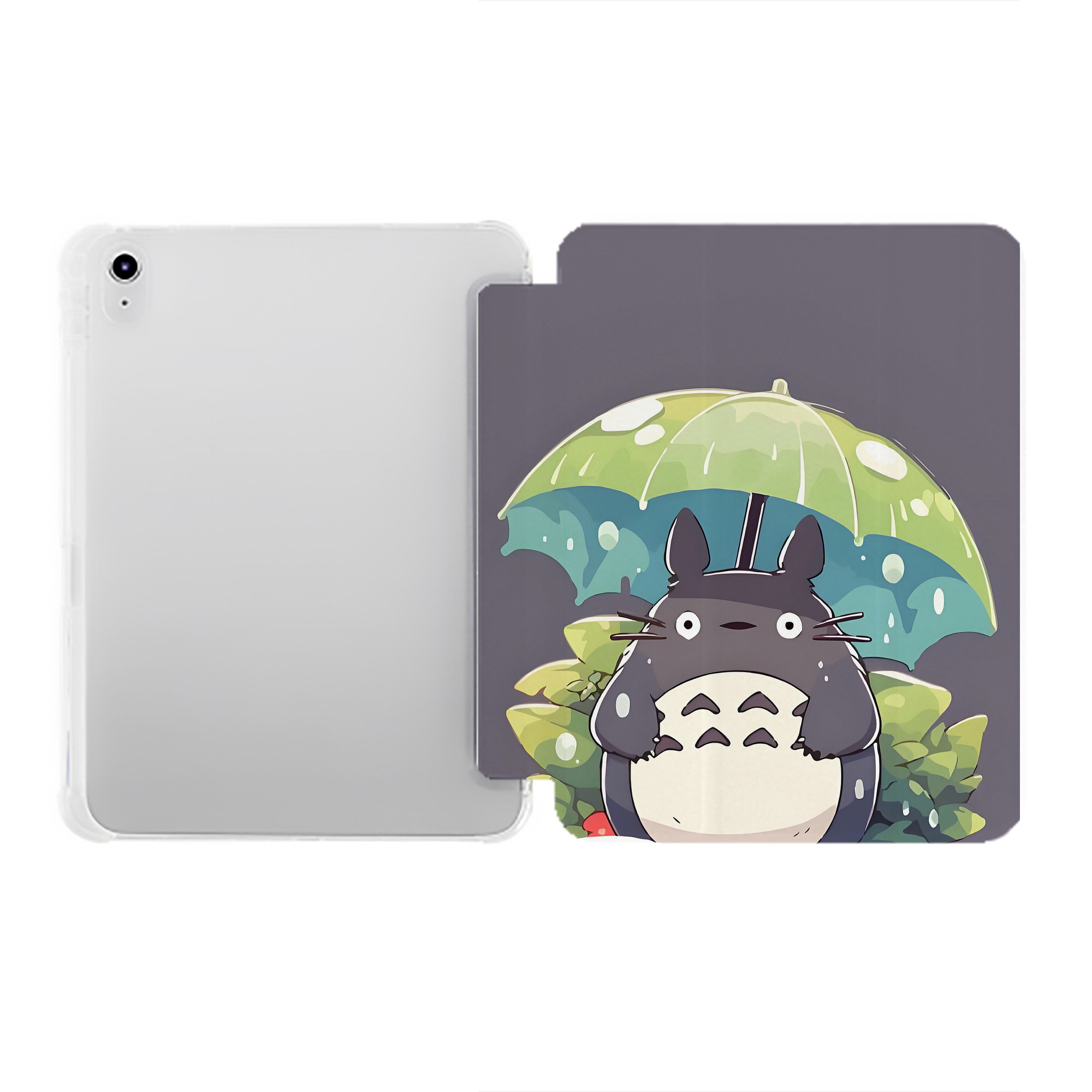 （画像用） となりのトトロ 草壁メイ 草壁サツキ My Neighbor Totoro Satsuki Kusakabe Mei Kusakabe IPad ケース ペン収納付き 三つ折りスタンド PUレザー×シリコン 対応機種9.5/10.5/10.9インチ